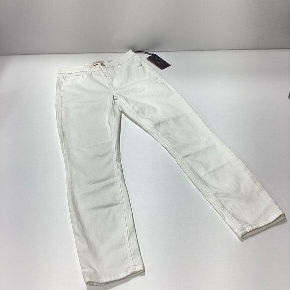 Jen 7 For 7 For All Mankind Cropped Skinny White Jeans NWT Size 0 - Picture 2 of 11